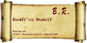 Bodócs Rudolf névjegykártya